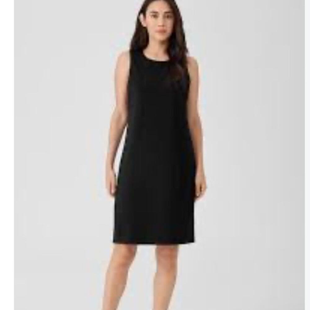 Eileen Fisher sleeveless tank dress in black size S